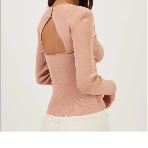 Astr the label Rosa Back Cut Bustier Sweater in color blush - Picture 2 of 6